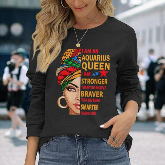 Aquarius Zodiac Birthday Red Lips For Black Women Women T-shirt | Mazezy