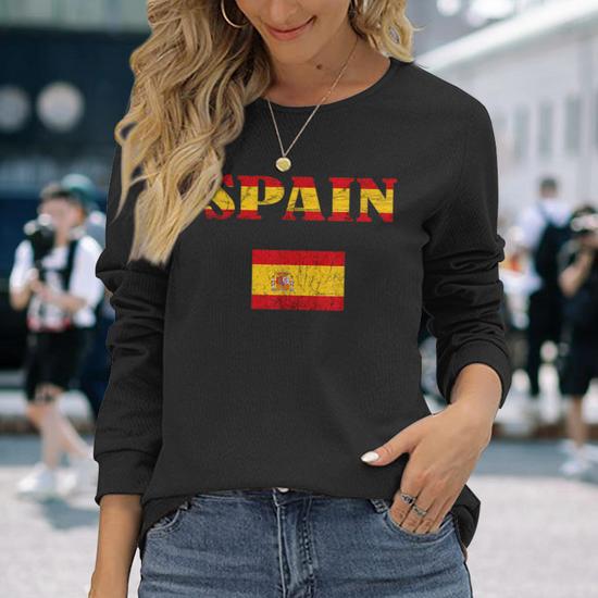 Spain Flag Espana Espanol Spanish Roots Spain Spanish Pride Long Sleeve T Shirt Mazezy