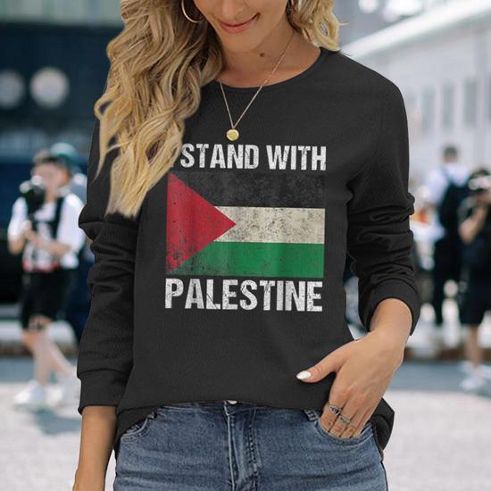 Palestine Flag Map' Men's Longsleeve Shirt