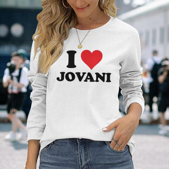 T-Shirt Jovani Stuff Heart Mazezy | First Name UK Love I Sleeve Long I Personalized