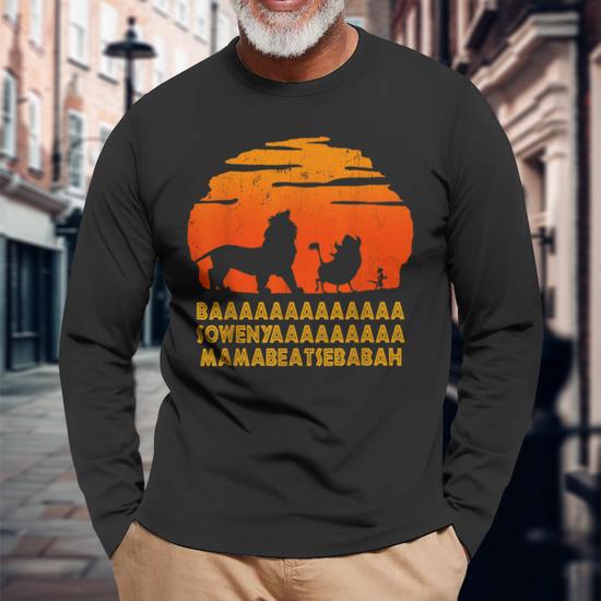 Baaa Sowenyaaa Lion African King Long Sleeve T Shirt Mazezy