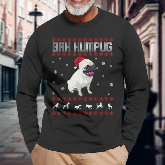 Bah Humpug Ugly Christmas Sweater Christmas Long Sleeve T Shirt Monsterry