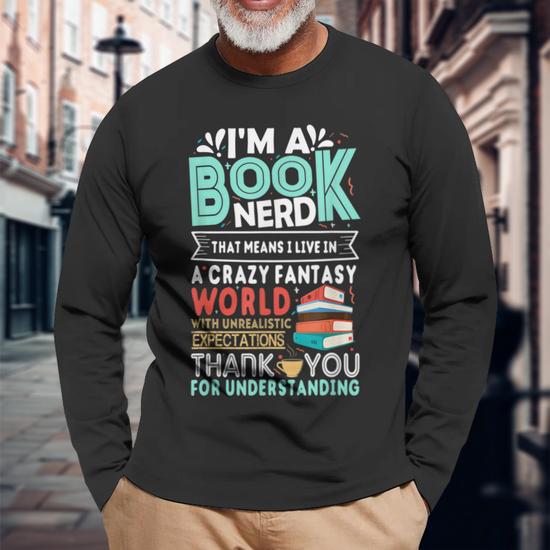 Women's Book Nerd Graphic Sweatshirt - Funny Reading Lover Crewneck Pullover