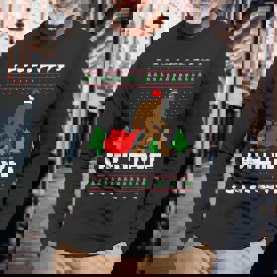 Christmas Believe Shirt Funny Bigfoot Ugly Xmas Sweater Tee Christmas Believe Shirt Funny Bigfoot Ugly Xmas Sweater Tee
