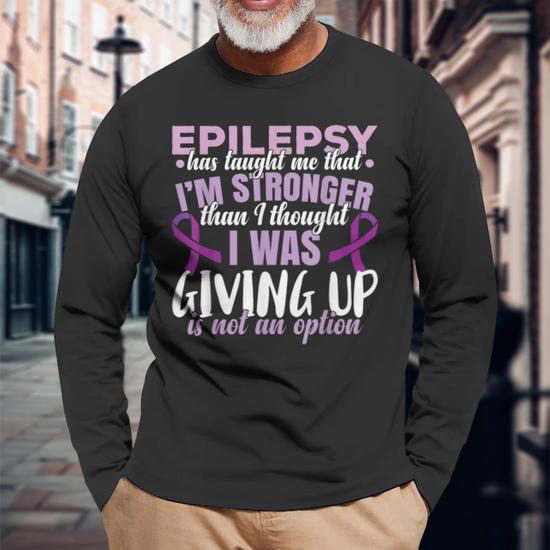 Epilepsy Warrior Purple Ribbon Epilepsy Awareness Long Sleeve T Shirt Monsterry