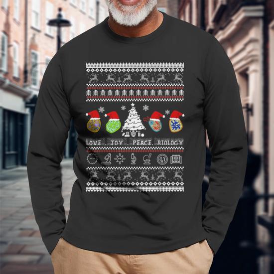 Biology Christmas Sweater T Love Joy Peace Long Sleeve T Shirt Monsterry