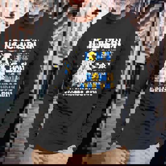 Inclusion Isnt Scary Down Syndrome Awareness Yellow And Blue Long Sleeve T Shirt Monsterry