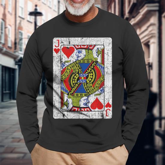 Jack Of Hearts Playing Card Halloween Costume Vintage Halloween Long Sleeve  T-Shirt T-Shirt | Mazezy