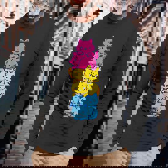 Pansexual Pride Cat Lgbt Pan Flag Nonbinary Cute Cats Pile