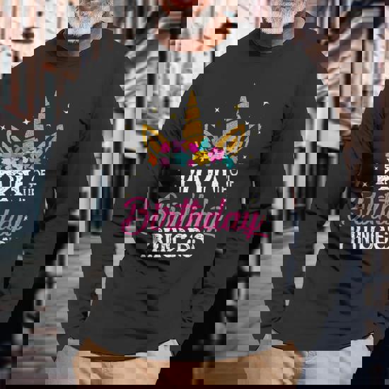 Mens Daddy Of The Birthday Princess Shirt For Unicorn Girl Father