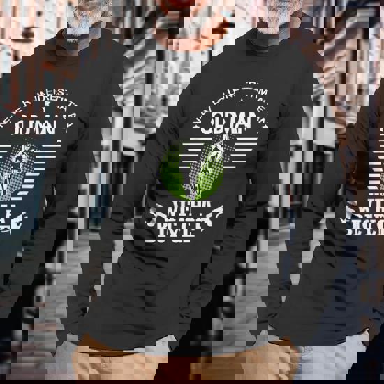 Never Underestimate Old Man With Bicycle T Shirt - Bike Tee Never Underestimate Old Man With Bicycle T Shirt - Bike Tee