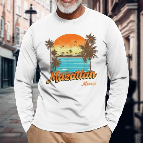 Mazatlan Mexico Beach Summer Vacation Palm Trees Sunset Vacation Long  Sleeve T-Shirt T-Shirt