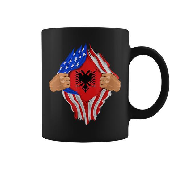 Albanian Blood Inside Me | Albania Flag Gift Albania Funny Gifts Coffee Mug  | Mazezy