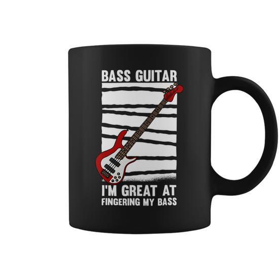 Beer Funny Bass Guitar Player Graphic Design And Beer Guitarist Coffee Mug  - Monsterry