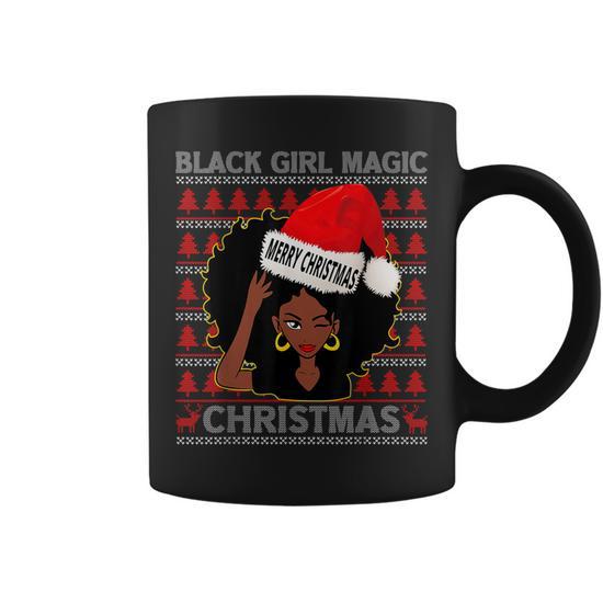 Black Girl Magic Merry Christmas African American Woman Xmas Coffee Mug -  Seseable