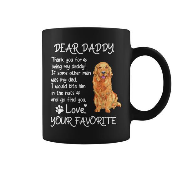 Dear Daddy Golden Retriever Dog Dad Fathers Day Coffee Mug Monsterry