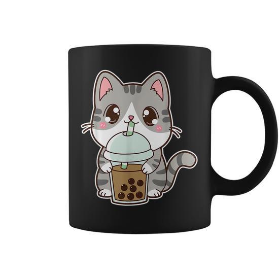 Cartoon Kitten Coffee Mug, Ceramic Coffee Cups, Cute Kawaii Cat