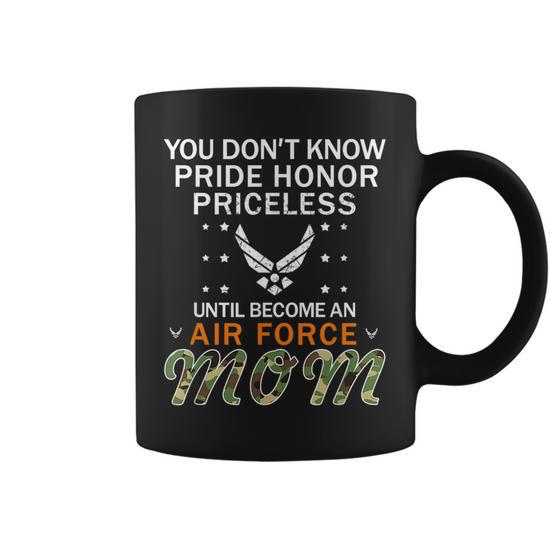 Pride Honor Priceless Proud Air Force Mom Camouflage Army Coffee Mug