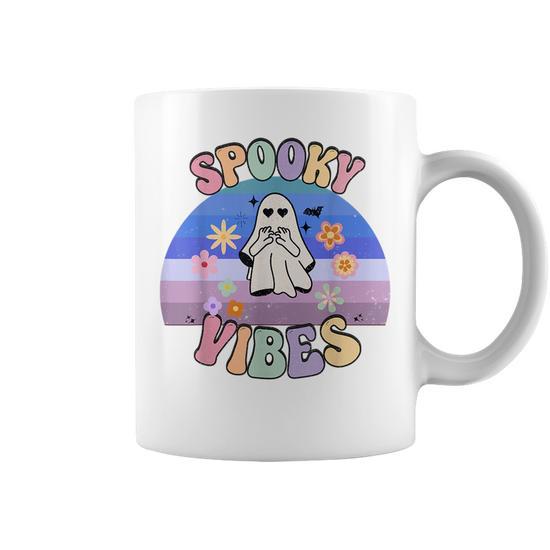 Groovy Ghost Spooky Vibes 60S 70S Retro Halloween 70S Vintage Designs Funny  Gifts Coffee Mug | Mazezy