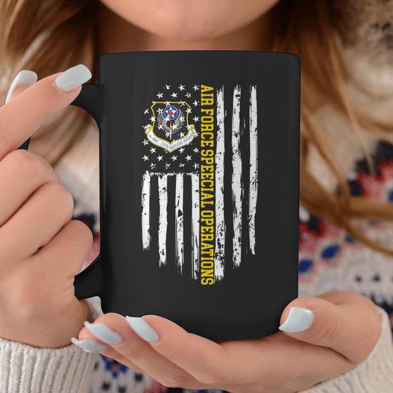 Air Force Special Operations Command Afsoc American Flag Coffee Mug | Mazezy