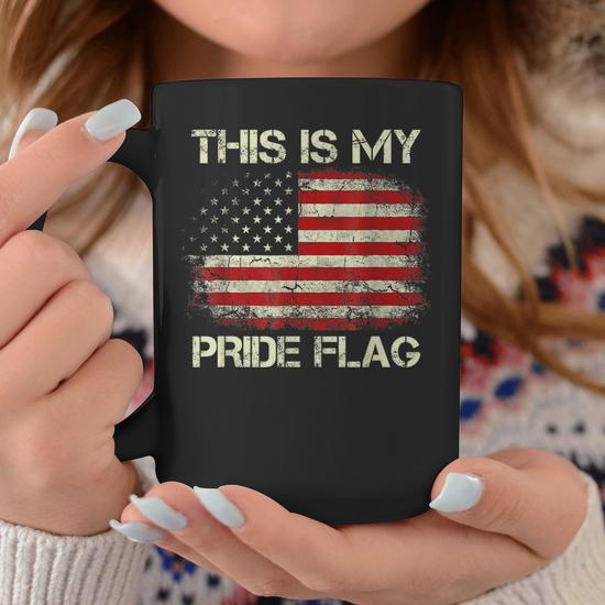 This Is My Pride Flag USA American 4th of July Patriotic Coffee Mug, Pride Gifts