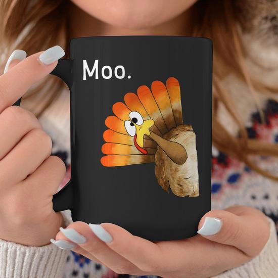 Turkey Moo Thanksgiving Coffee Mug - Monsterry UK
