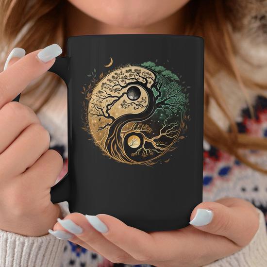 Yin Yang Bonsai On Spiritual Tree Of Life Coffee Mug | Mazezy