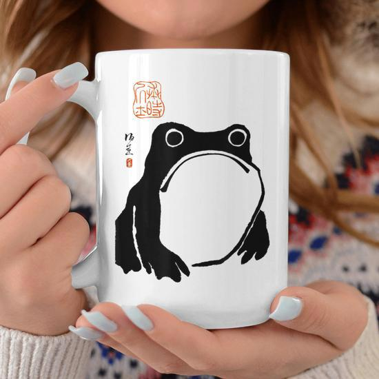 Grumpy Frog Japanese Frog Gifts Coffee Mug