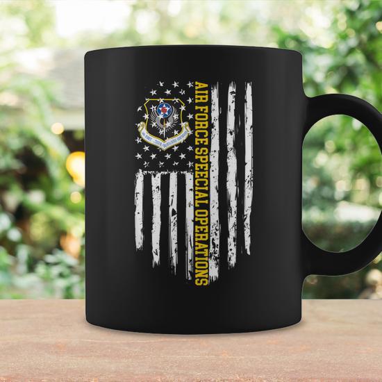 Air Force Special Operations Command Afsoc American Flag Coffee Mug | Mazezy
