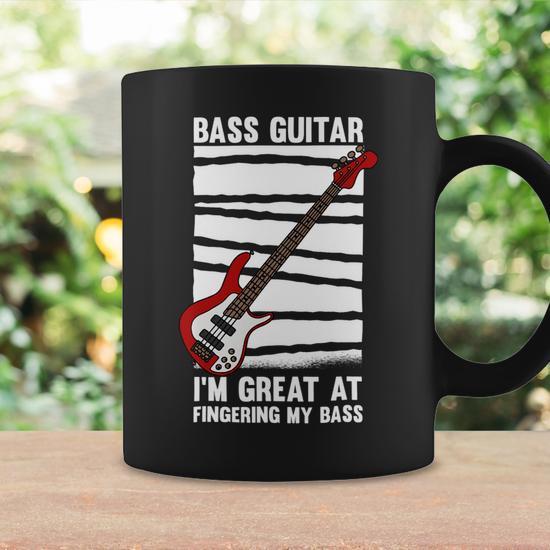 Beer Funny Bass Guitar Player Graphic Design And Beer Guitarist Coffee Mug  - Monsterry