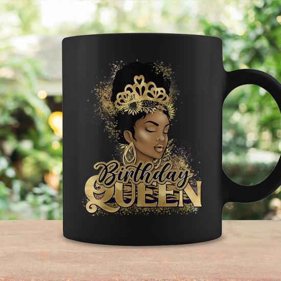 Birthday Queen African American Black Woman Funny Birthday Gifts Coffee Mug  | Mazezy