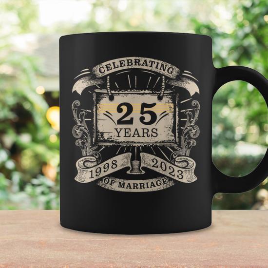 Celebrating 25 Year Of Marriage Anniversary Matching HisHer Coffee Mug -  Seseable