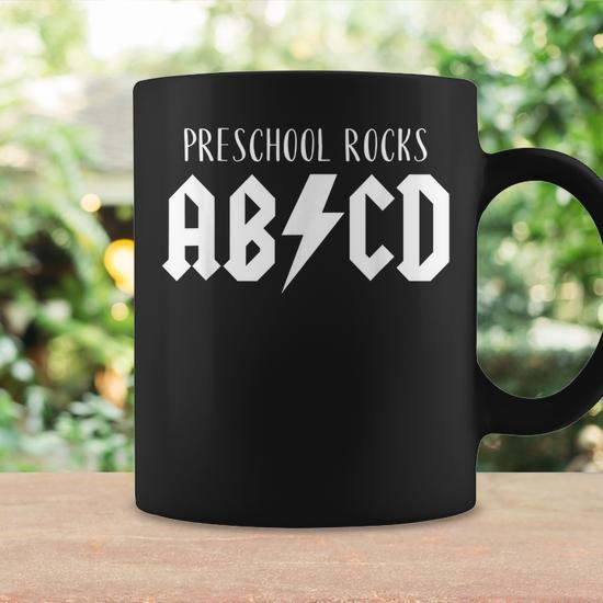 Cute Funny For Preschool Teachers Abcd Rock Preschool Rocks Coffee Mug