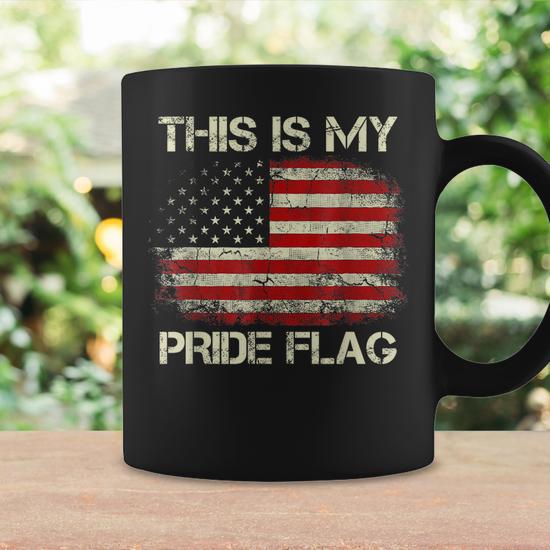 This Is My Pride Flag USA American 4th of July Patriotic Coffee Mug, 4th of July Gifts