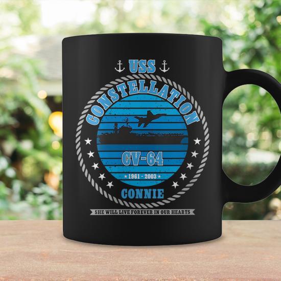 Uss Constellation Vintage Aircraft Carrier Cv-64 Carrier Coffee Mug -  Thegiftio