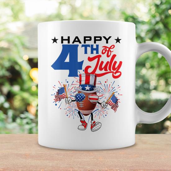Uncle Sam Football Ball Fireworks Indepedence Day July 4Th Coffee Mug |  Mazezy