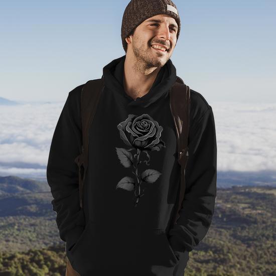 BLACK ROSES Premium Sherpa Lined ZIP popular hoodie | Festival Hoodie, Artistic Hoodie, Streetwear, Vibrant, Warm and Plush, Graphic Hoodie