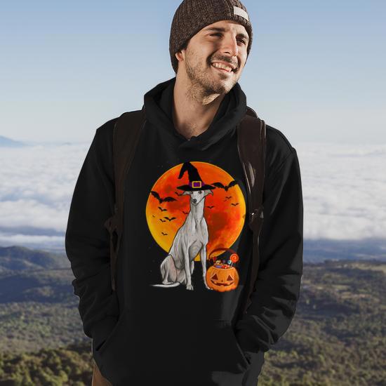 Dog Halloween Greyhound Jack O Lantern Pumpkin Hoodie Monsterry