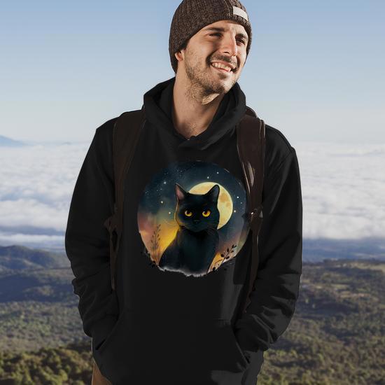 Cat Lovers Cool Graphic Cat Black Cat Hoodie Monsterry CA