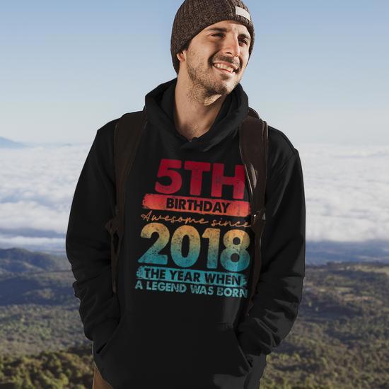 Vintage 2018 5 Year Old Limited Edition 5Th Birthday Hoodie Monsterry