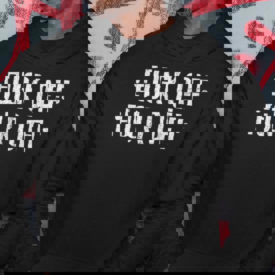 Fold Up Hidden Message Fuck Off Hoodie | Mazezy