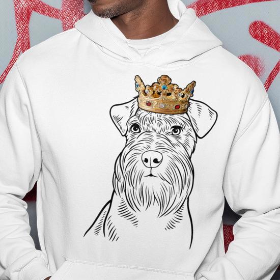 Schnauzer Dog Wearing Crown Hoodie Mazezy UK