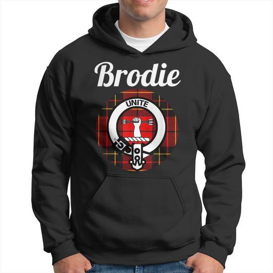 Brodie Clan Scottish Name Coat Of Arms Tartan Hoodie Mazezy UK