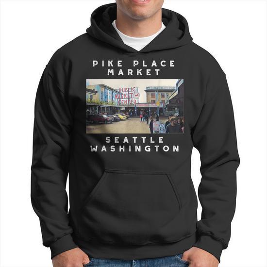 Seattle Pike Place Market Image Hoodie | Mazezy DE