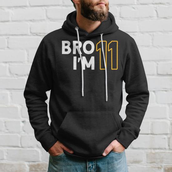 11Th Birthday Boys 11Th Birthday 11 Years Old Bro I m 11 Hoodie