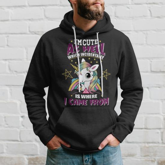 I m Cute As Hell Majestically Evil Unicorn Unicorns Hoodie Mazezy CA