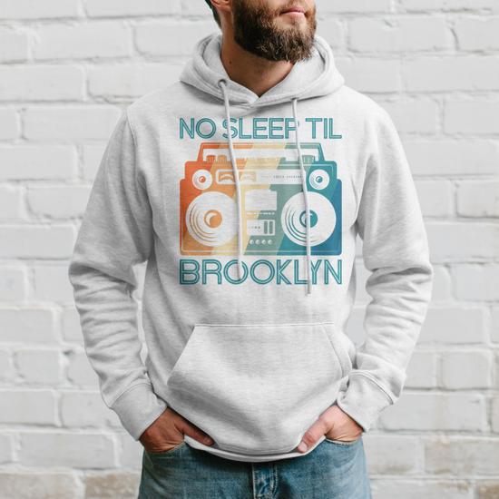 Cool Retro No Sleep Til Brooklyn Old School Portable Stereo Hoodie Monsterry