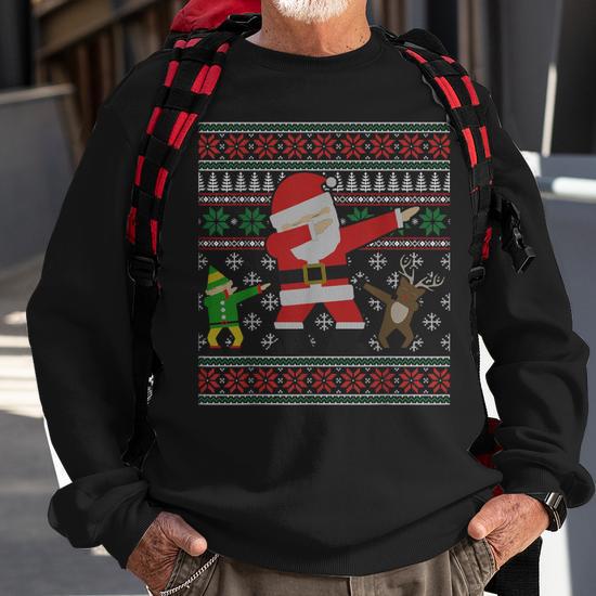 Vintage Santa & Reindeer Ugly Christmas Sweater, Ugly Christmas online Sweater, Christmas Sweater, Gift Christmas