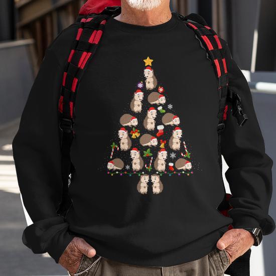 Hedgehog Christmas Tree Ugly Christmas Sweater Sweatshirt Monsterry