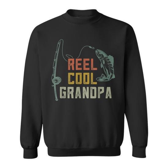 Reel Cool Grandpa Fishing Fathers Day Grandpa Gift Sweatshirt